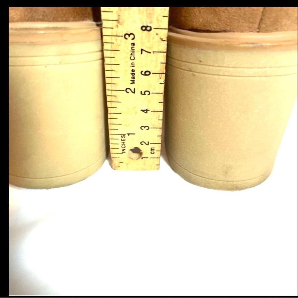 Universal Thread Tan/Camel Stack Heel Lace Up Ank… - image 4